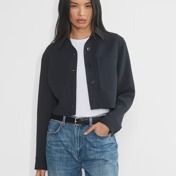 Aritzia Wilfred Little Cropped Jacket - Crepette in Black Size XS - Picture 1 of 4